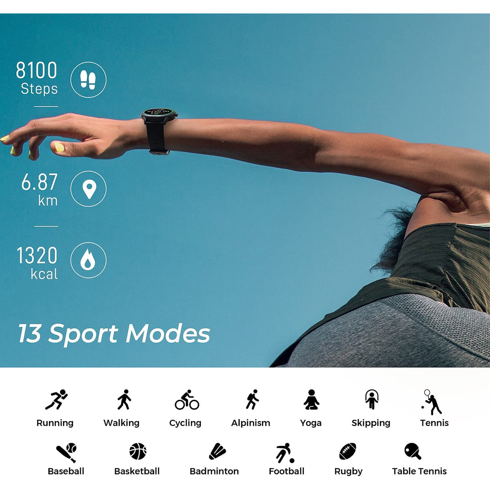 Soundpeats Smart Waterproof Fitness Tracker Watch Pro 1 Black