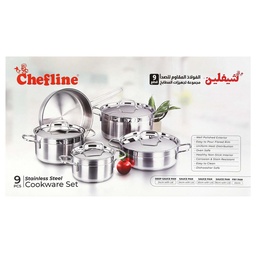 Chefline Stainless Steel Cookware Set, 9 pcs, BNG9