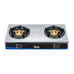 Ikon Stainless Steel Gas Table, 2 Burner, Black/Blue, IK-CS2070S