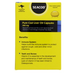 Sea Cod Pure Cod Liver Oil Capsules 300 Mg 100pcs