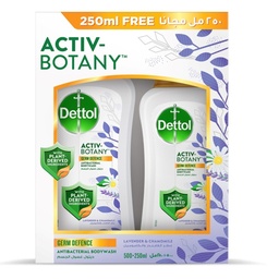 Dettol Activ-Botany Lavender & Chamomile Antibacterial Bodywash 500 ml + 250 ml