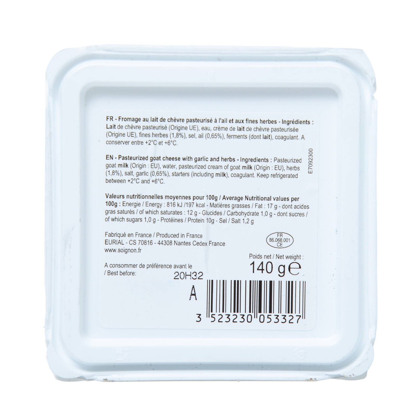 Soignon Goat Cheese With Garlic And Herbs 140 g