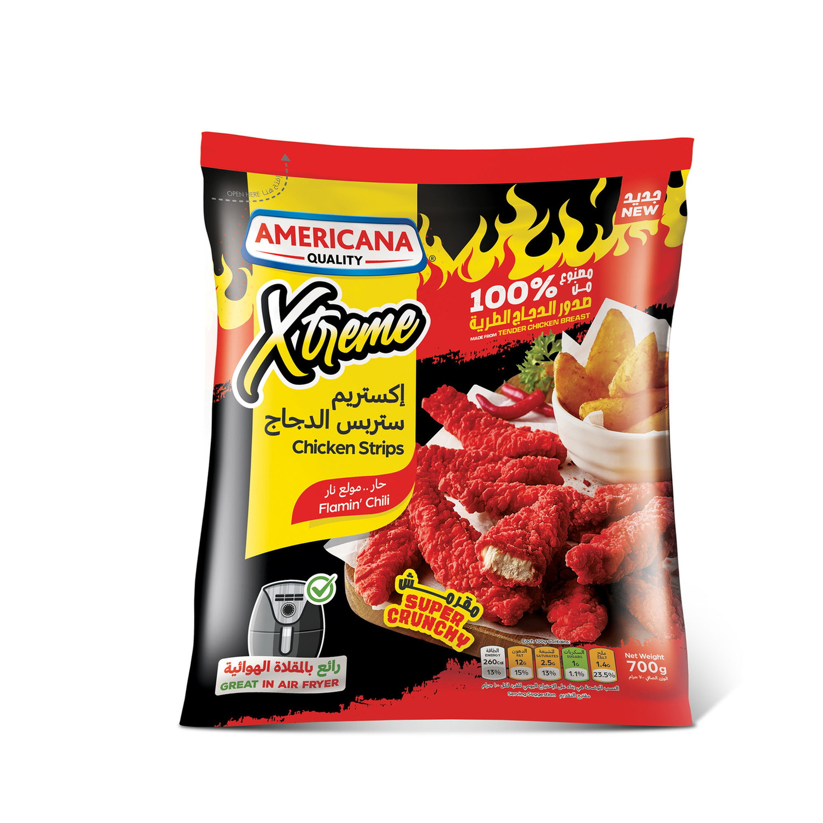 Americana Xtreme Flamin Chili Chicken Strips 700 g