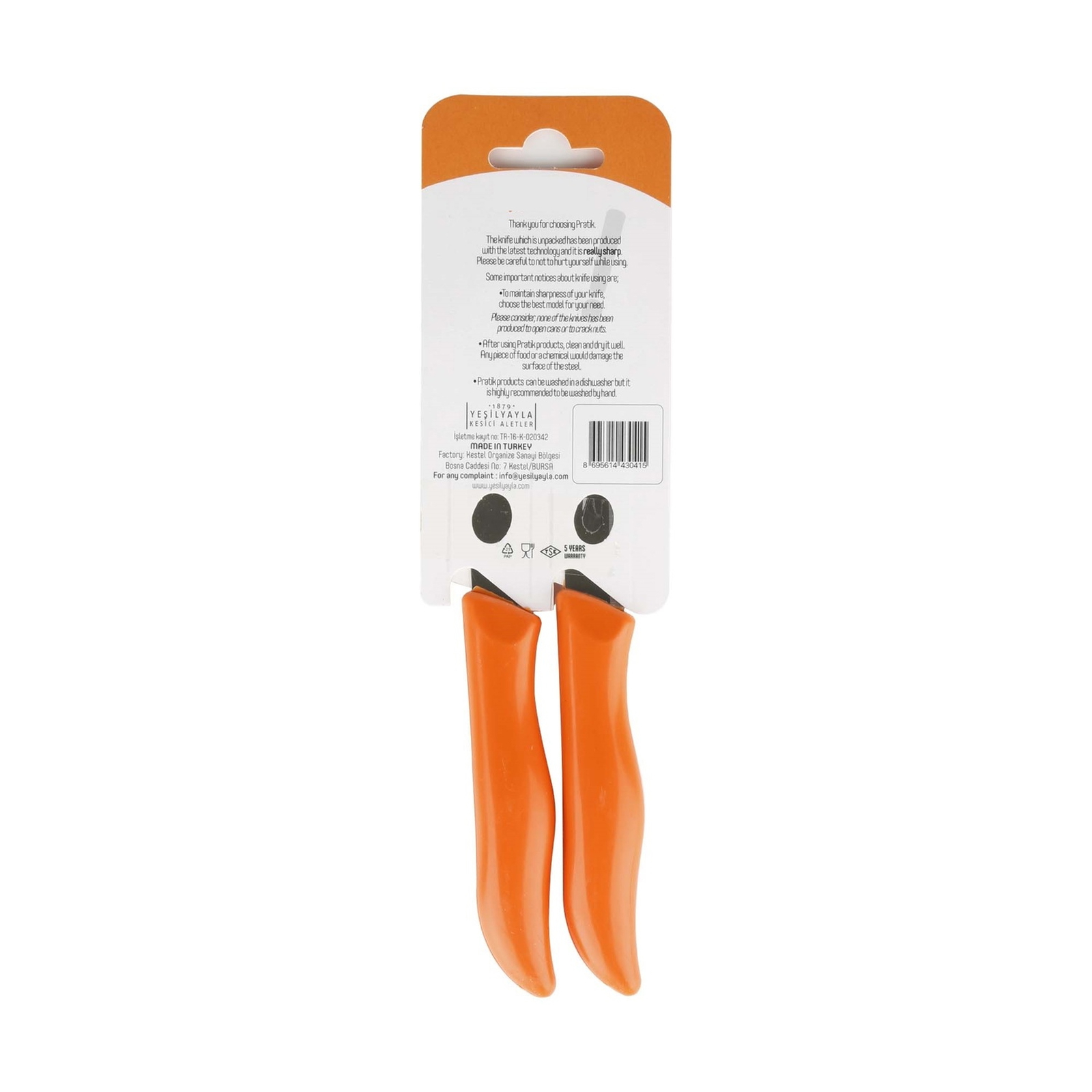 Pirge Fruit Knife Set, 2 Pcs, Orange, 43041
