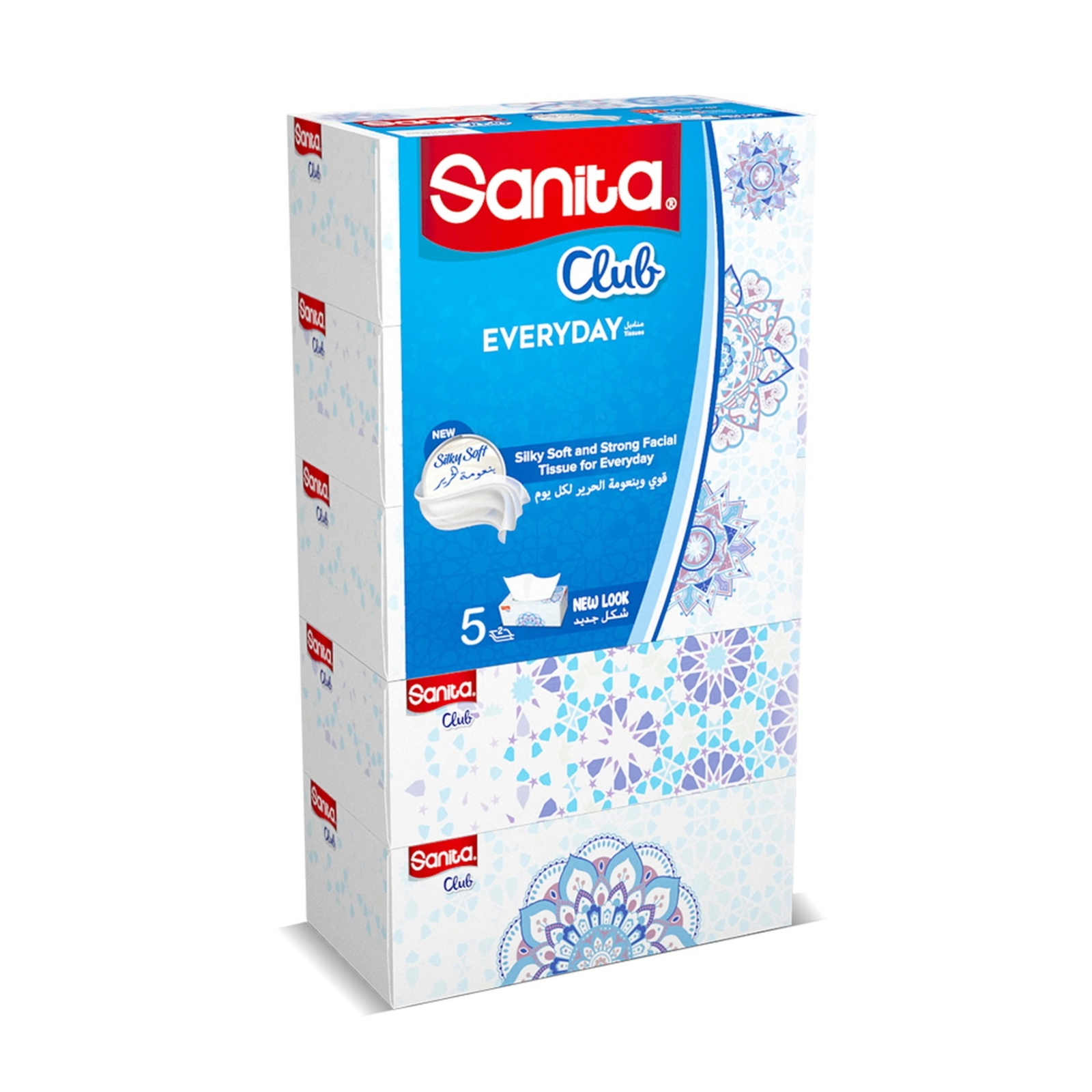 Sanita Club Facial Tissue 2ply 5 x 170 Sheets