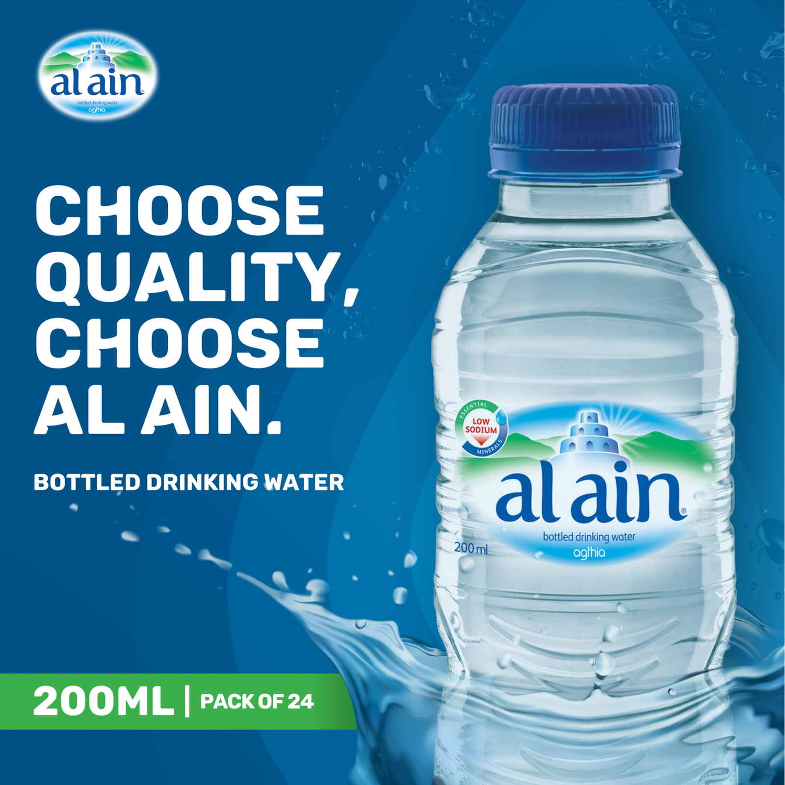 Al Ain Bottled Drinking Water Low Sodium 200 ml
