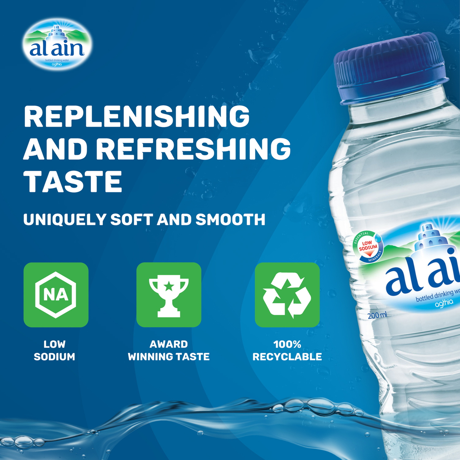 Al Ain Bottled Drinking Water Low Sodium 200 ml